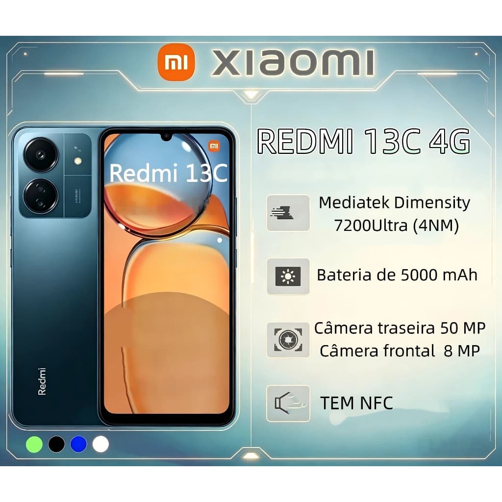 Original Xiaomi Redmi 13C 4G 8/256GB RAM Global Version Smartphone Global ROM 50MP Camera