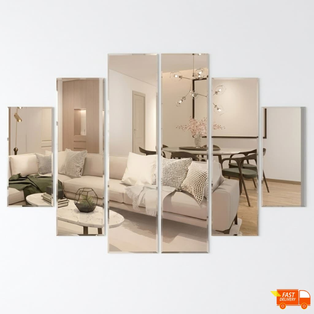 Kit de espelhos decorativos retangulares para sala, 50x95cm, entrega rápida