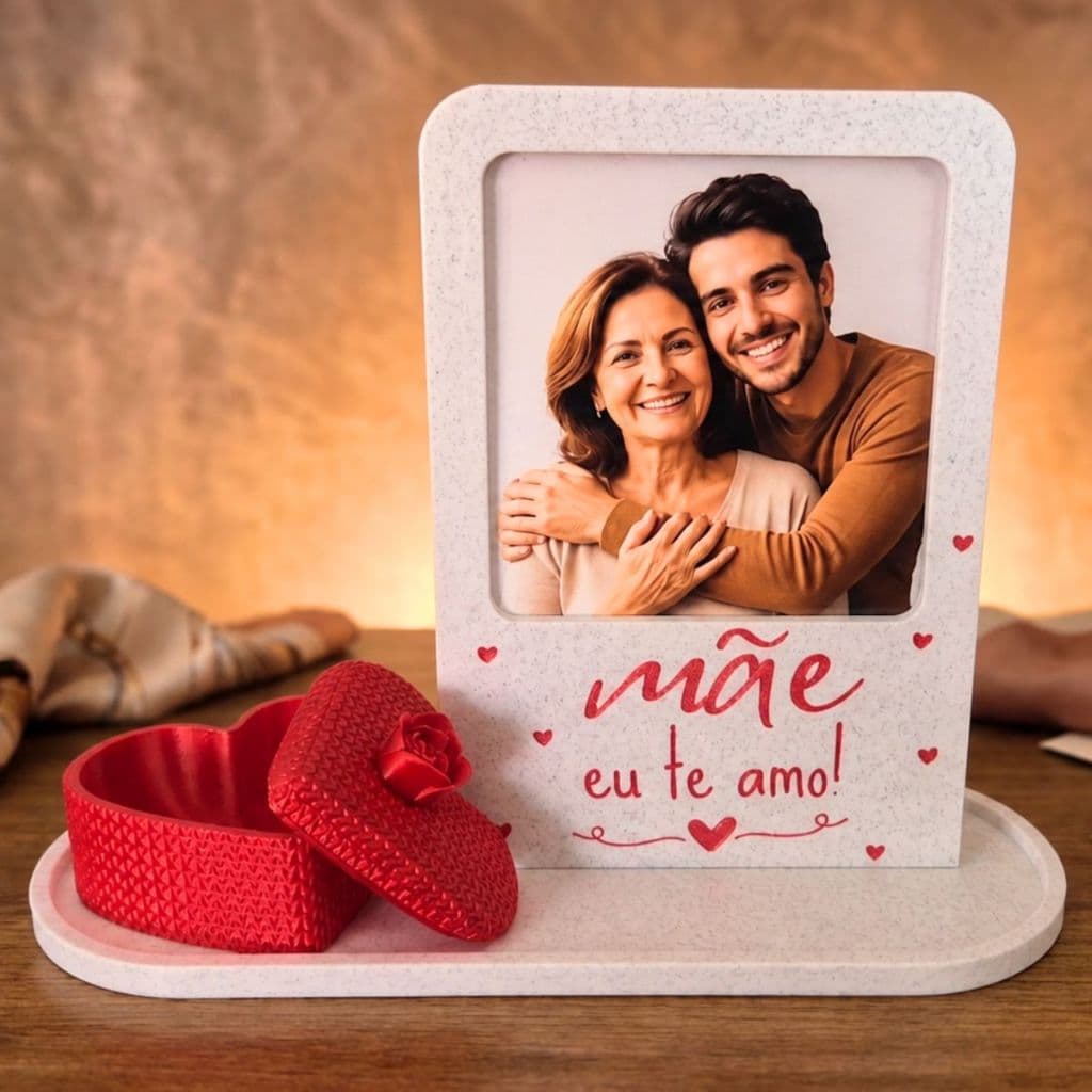Porta Retrato Dia Das Mães com Porta Joias Branco
