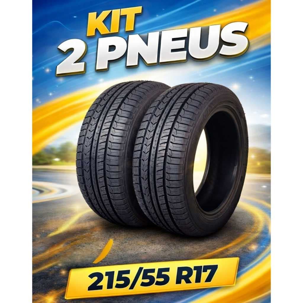 Kit 2 Pneus Remold Black Tyre 215/55 R17 P7 Aro 17