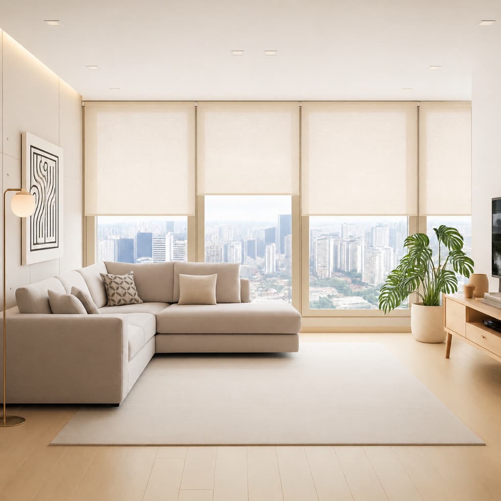 Persiana Rolo Solar 1,00 x 1,60 Champagne Tela 5% Evolux Screen, Instalação Fácill para Casa e Escritório