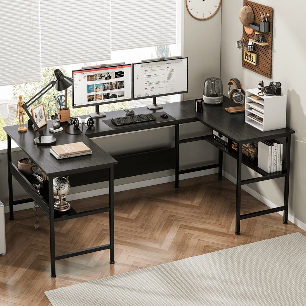 Escrivaninha de Canto,Mesa Escritorio Industrial,Escrivaninha Mesa Office Estilo Industrial, Para Computador Home Office