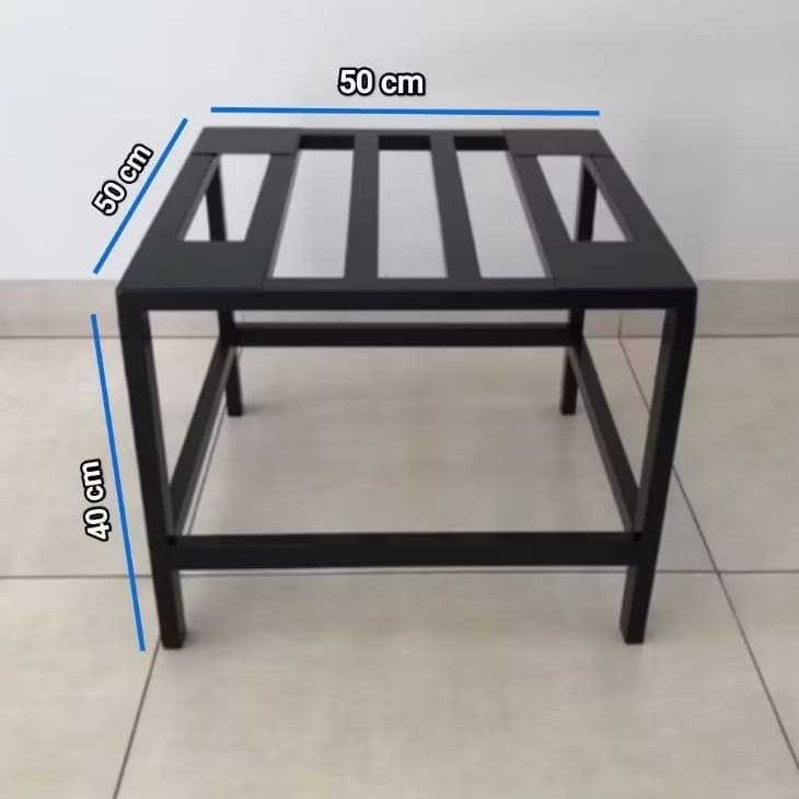 Suporte para frigobar 50x50x40 cm em metal preto estilo industrial