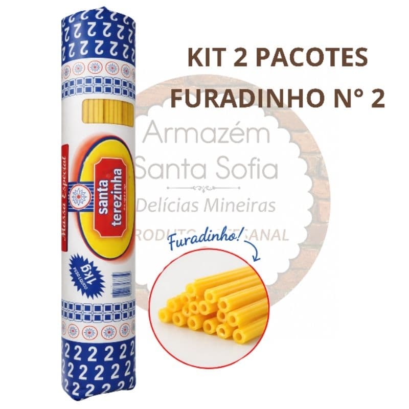 Kit 2 Pacotes Macarrão Furadinho Nº 2 Santa Terezinha