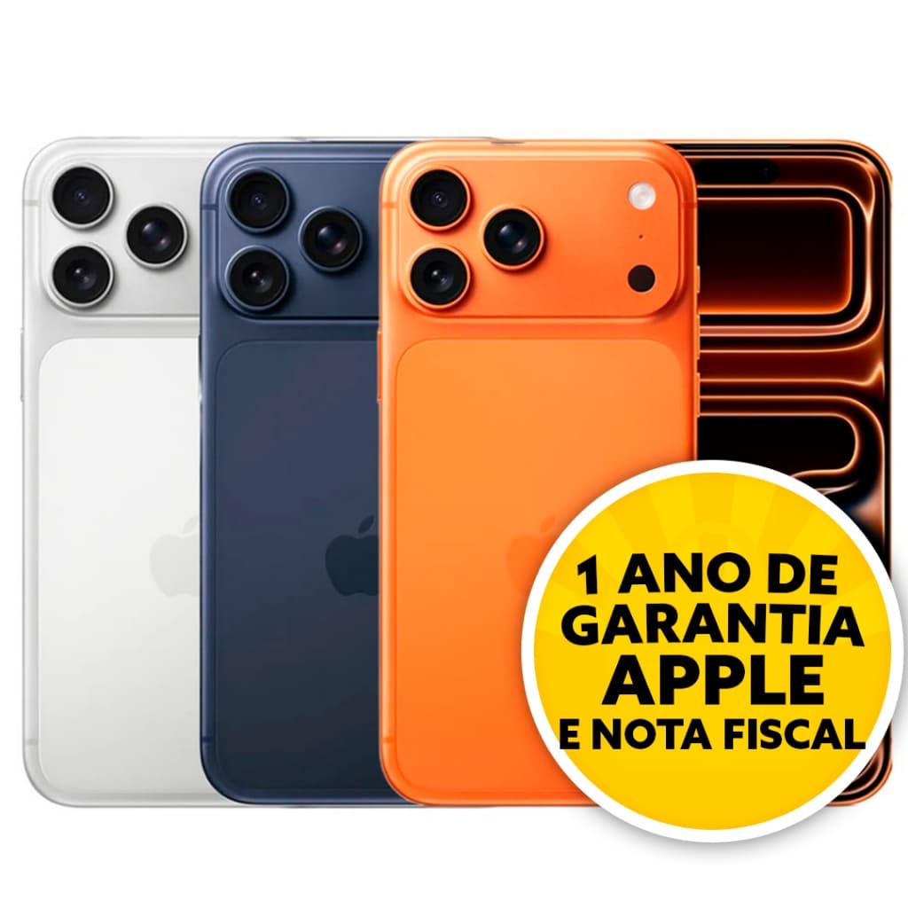 iPhone 17 Pro Max 256GB 5G Dual E-sim branco, azul, laranja e preto com garantia Apple