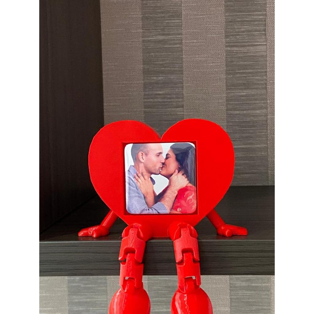 Porta Retrato Coração Vermelho com Foto de Casal