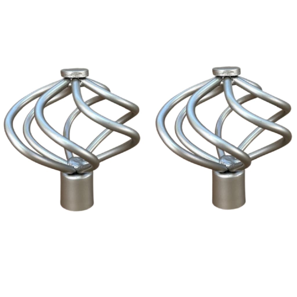Ponteiras de metal para varão de cortina, design espiral, kit com 2 unidades