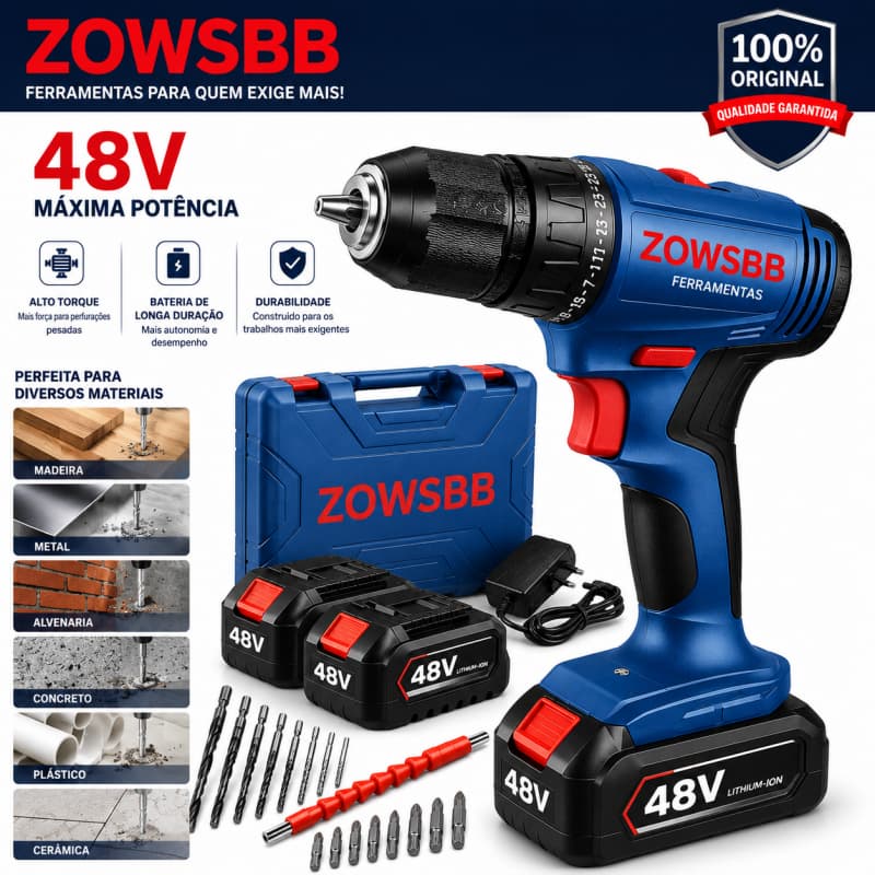 Furadeira parafusadeira GSR 185-li 48v  parafusadeira 2 Baterias furadeira de impacto Genérica Bosch