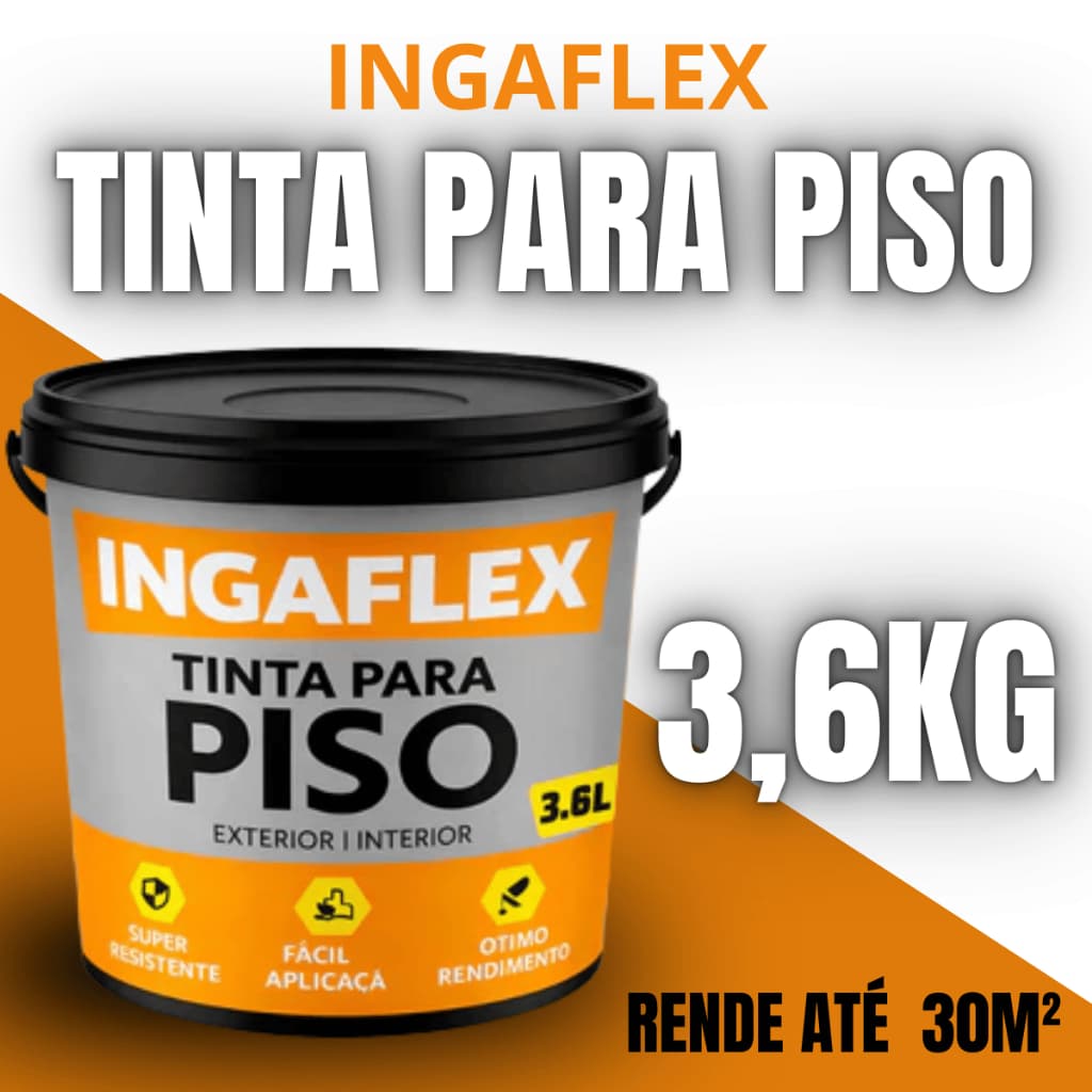 Tinta Para Piso Ingáflex 3,6kg Alta Resistência Para Concreto Cimento Uso Interno e Externo