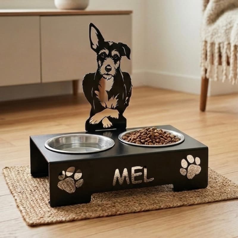 Comedouro Pet Duplo Personalizado Comedouro Cachorro Gato Resistente Bebedouro Comedouro Elevado