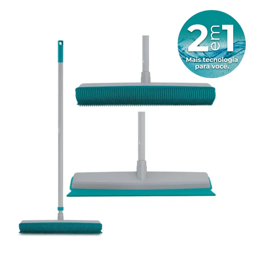 Vassoura Rodo Emborrachada Multiuso 2 em 1 Flash Limp Limpeza Pet Pelo FLP6132