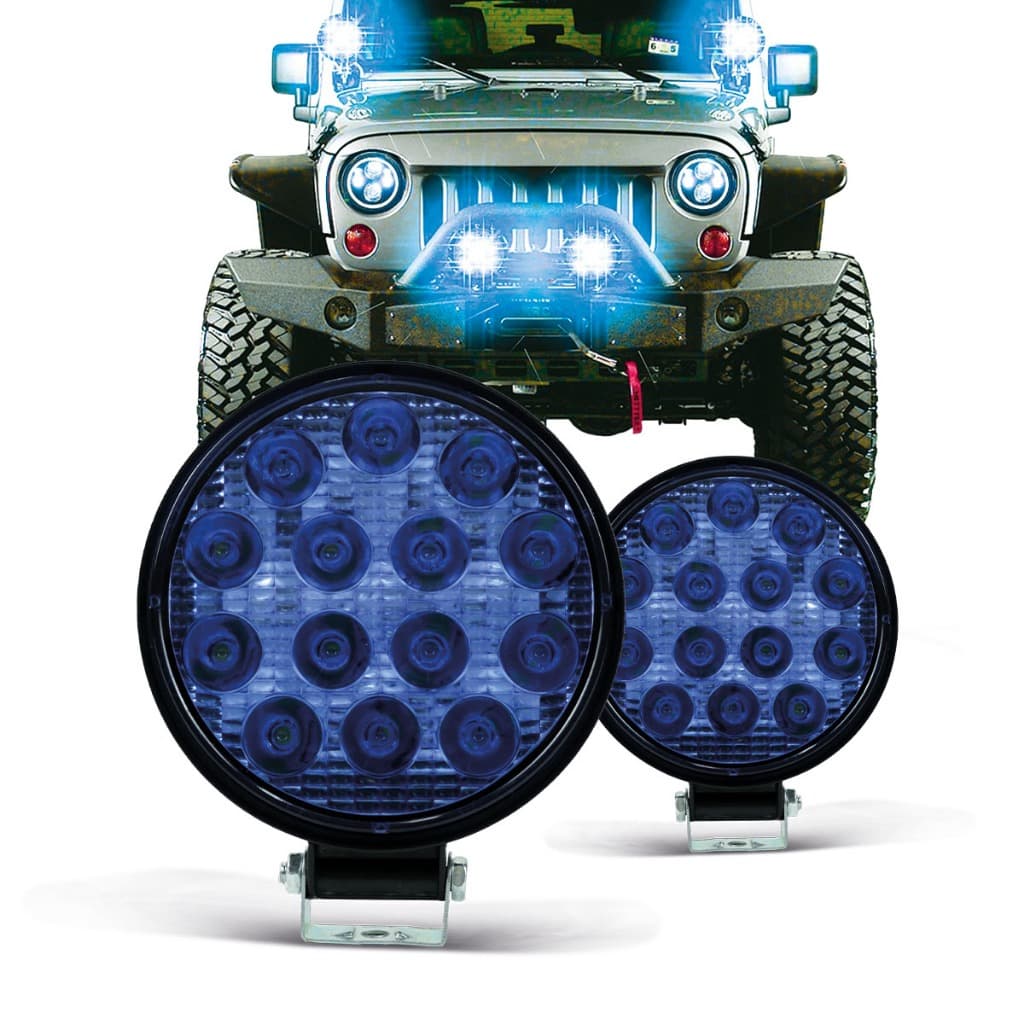 Farol Auxiliar Milha Universal Lente Azul 48W Off-Road Farol de Milha Led Auxiliar