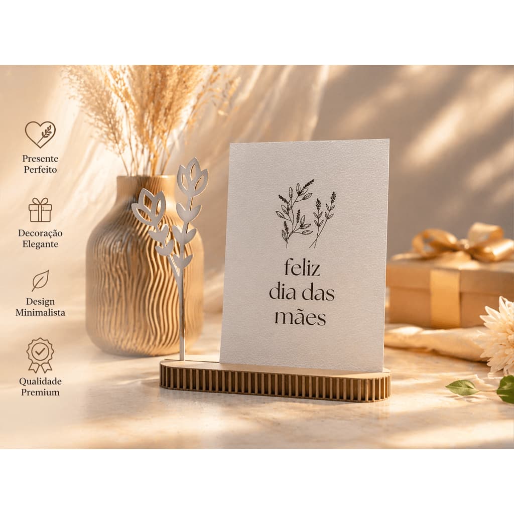 Porta Retrato Decorativo Minimalista | Presente Dia das Mães | Porta Foto Moderno Mesa | Decoração Elegante Quarto Sala