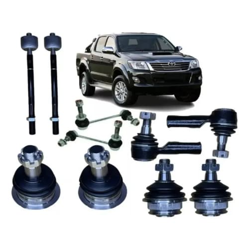 kit 4 Pivos inferior e superior + Terminal + Axial + bieleta Hilux 2005 a 2015
