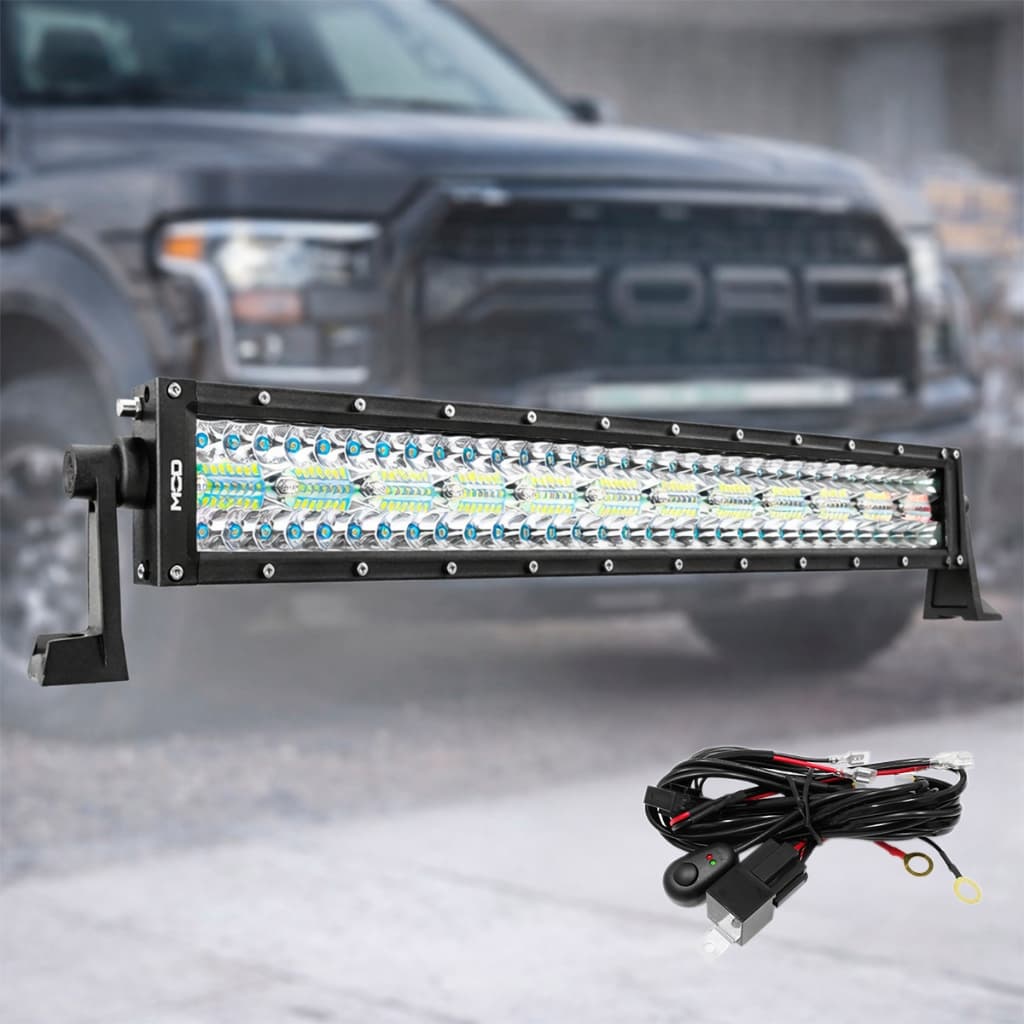Barra de LED curva 390W para farol de milha auxiliar off-road de 56cm