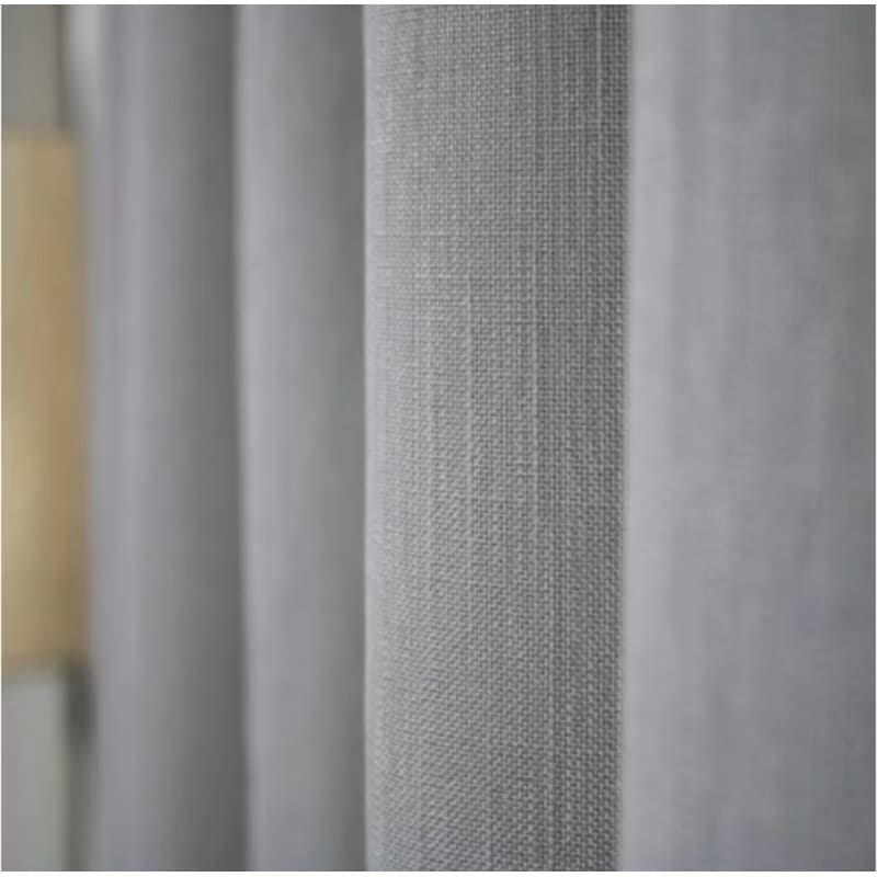 Cortina cinza blackout com forro e gaze de linho para sala ou quarto