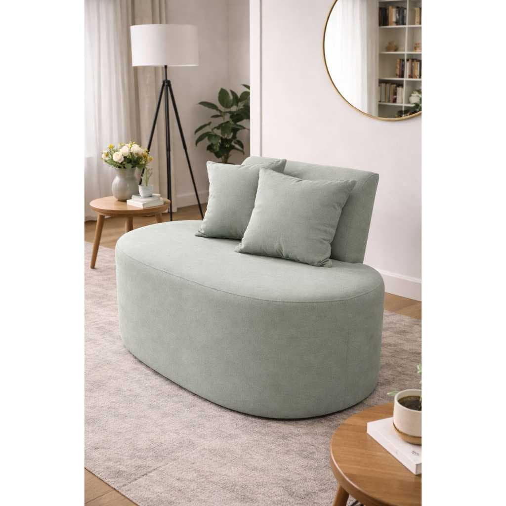 Sofá Namoradeira  Orgânico  01 Metro Tecido Boucle Moderno Premium Para Sala Visammer