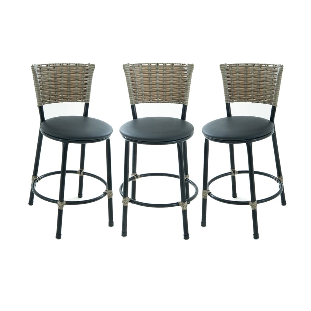 KIT 3 BANQUETAS BAIXA DE COZINHA AREA GOURMET MOVEIS DE JUNCO ESPAÇO JUNCO