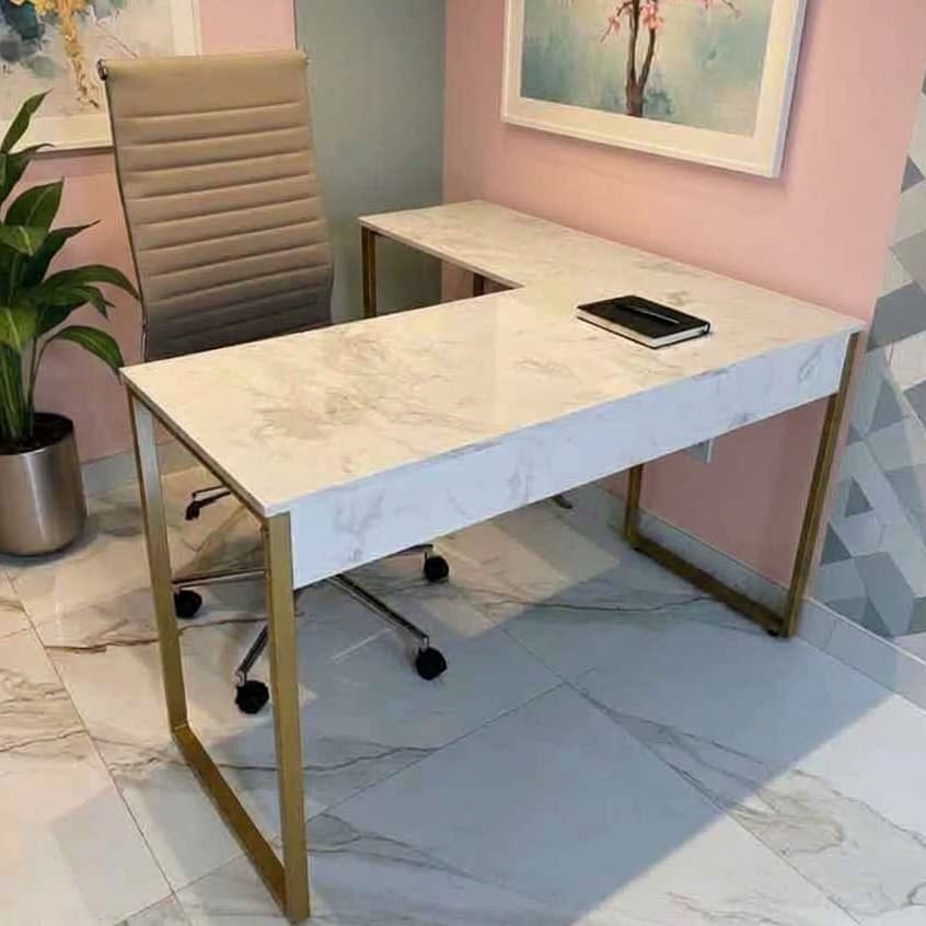 Mesa de Escritório em L 120 cm x 116 cm Mesa de Canto para Quarto Mesa em L Escrivaninha para Quarto