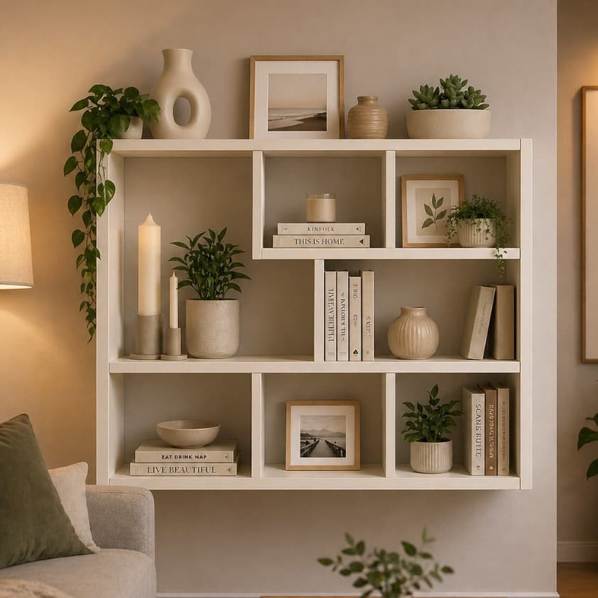 ARMARIO PRATELEIRA NICHO BRANCO ESTANTE 90X90CM CUBO MULTIFUNCIONAL PARA LIVROS, DECORAÇÃO E ORGANIZAÇÃO FOTOS QUADROS