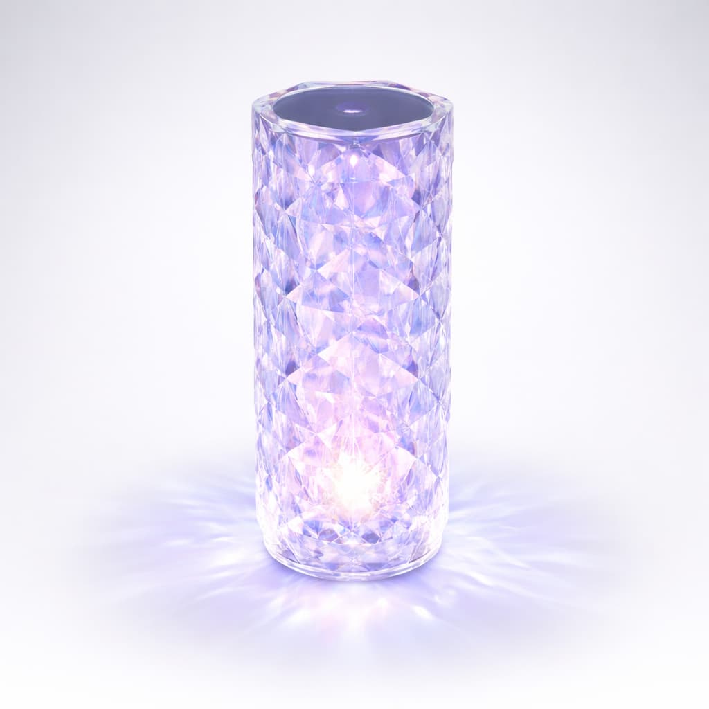 Luminaria LED RGB 16 Cores Recarregavel USB Com Controle Remoto Abajur Cristal Mesa
