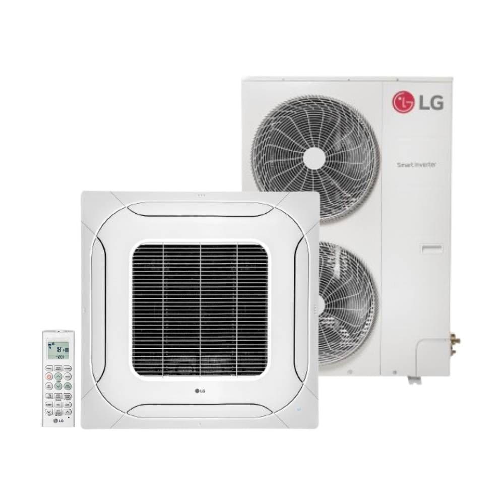 Ar condicionado split cassete LG 60000 BTUs, unidade externa e interna com controle remoto