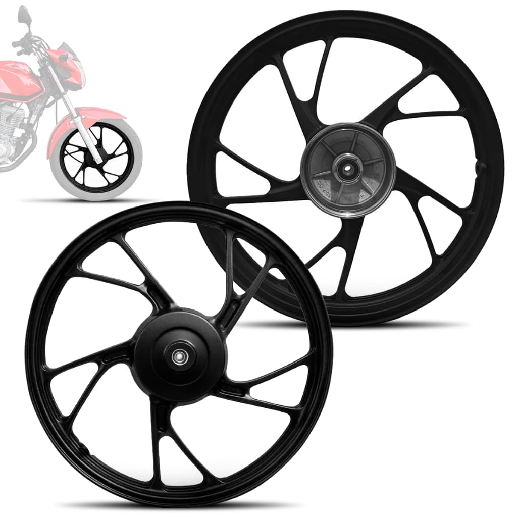 Rodas de motocicleta pretas com design pé de galinha para Titan 150 Ks 2004/2013