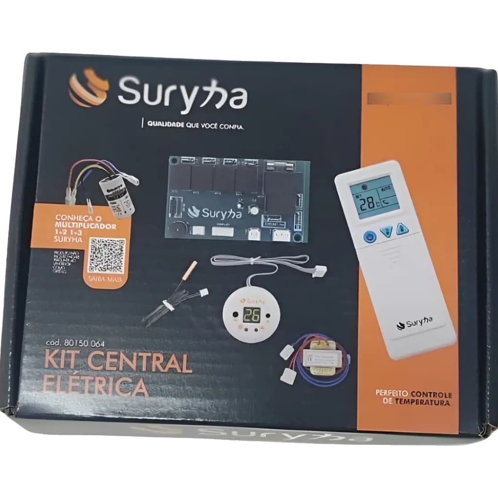 Kit central elétrica para ar condicionado com controle remoto e circuito impresso