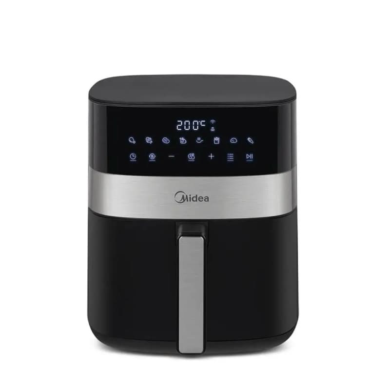 Fritadeira Air Fryer Midea SmartChef Plus 6L 127V preta e prata