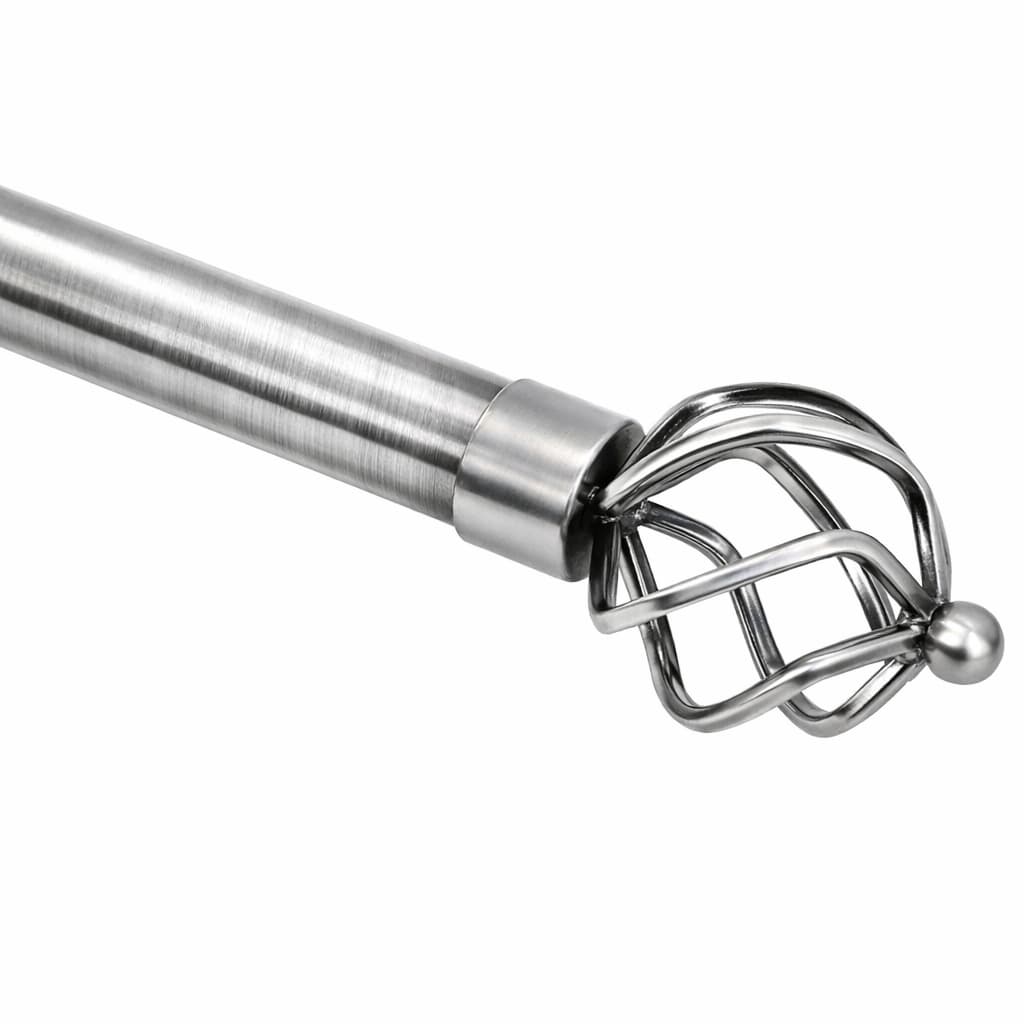 Haste extensível de metal cromado para cortina grande com coroa cromada