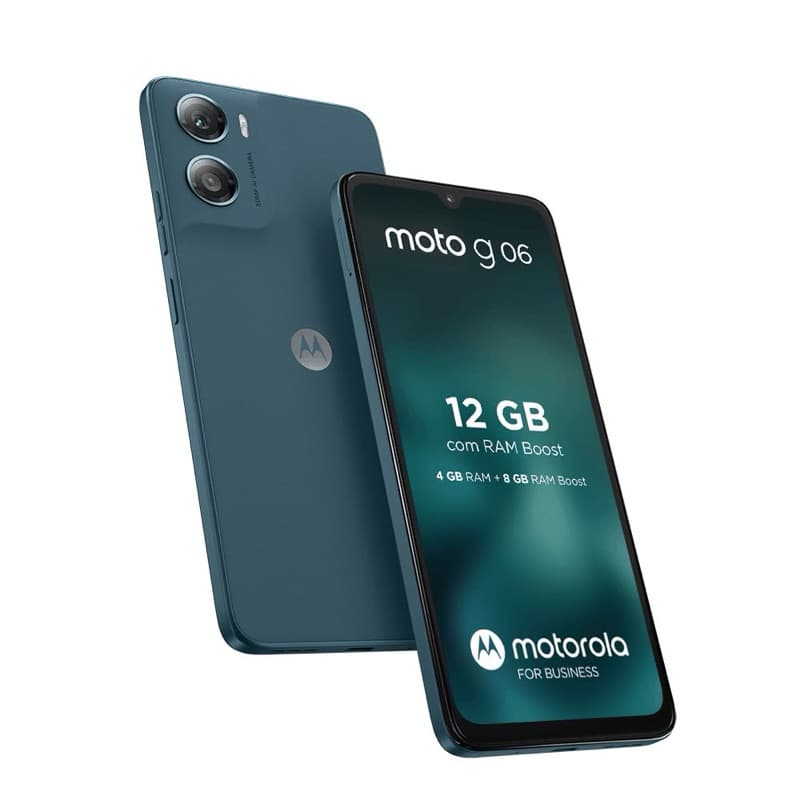 Motorola Moto G06, 128GB 12GB com RAM Boost, câmera 50MP, bateria 5200mAh, azul escuro
