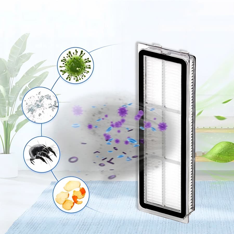 Filtros de ar para robô aspirador de pó, compatíveis com Xiaomi/Dreame S10+, S10 Plus, S20, W10, X10+ Plus X20+ Plus, 2 peças