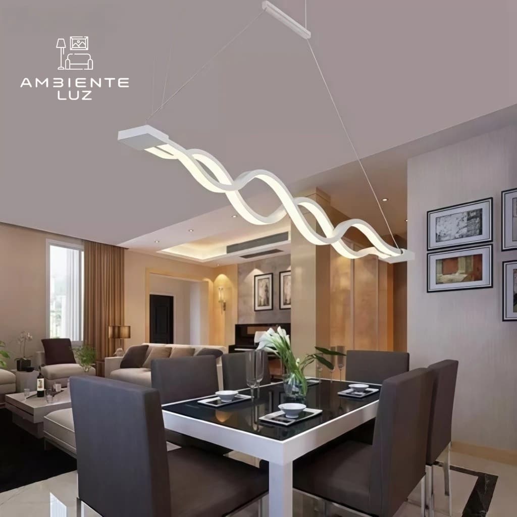 Lustre Pendente Moderno Geometrico Infinito Espiral Luminária Pendente Curva Linear Branco Sala