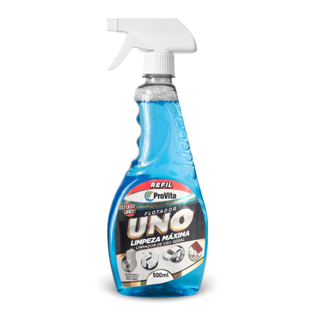 Flotador Uno Limpeza Máxima 500ml Provita frasco de spray azul