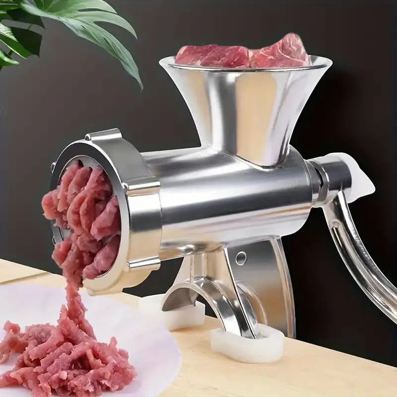 Máquina manual de moer carne em aço inoxidável moendo carne vermelha