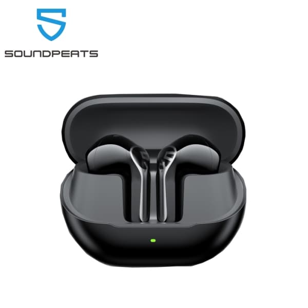 Fones de ouvido SoundPEATS Air6 HS em estojo de carregamento preto