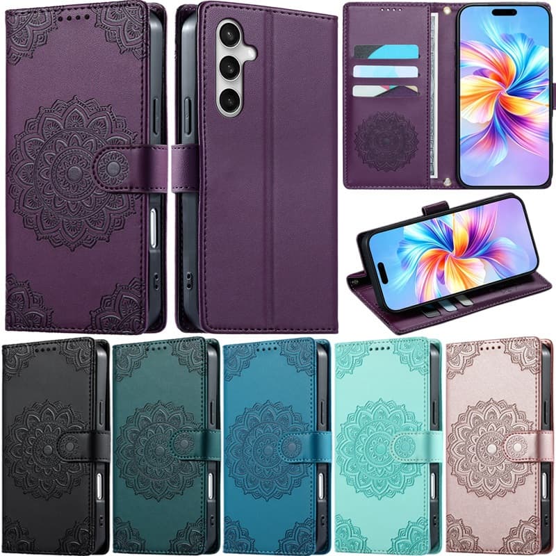 Caixa De Luxo Para Samsung Galaxy A54 A34 A24 A15 A05s A05 A53 A33 A73 A23 5G A05 M23 5G Mandala Carteira De Couro Slot 
