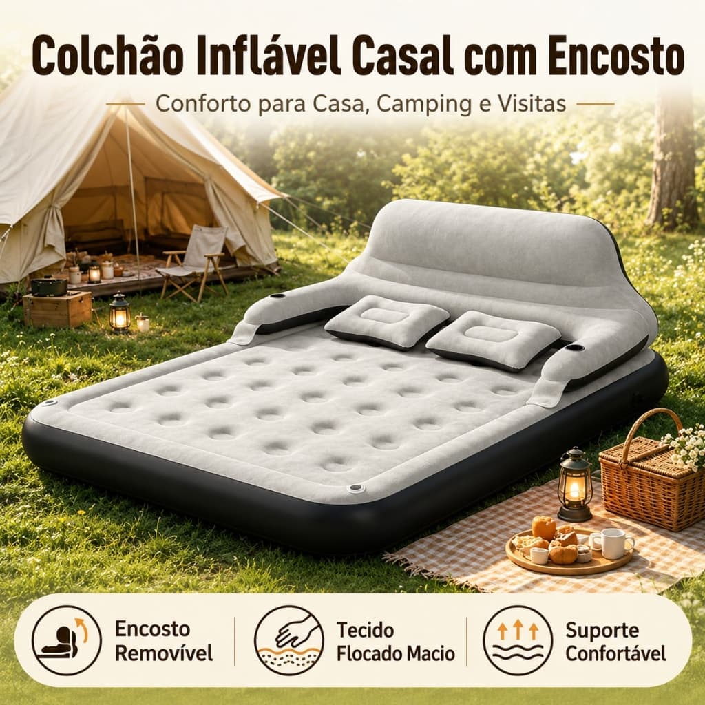 Colchão Inflável Casal Bomba Elétrica Cama Inflável Casal Colchão Camping Bomba Inflável Com Bateria De Lítio Integrada