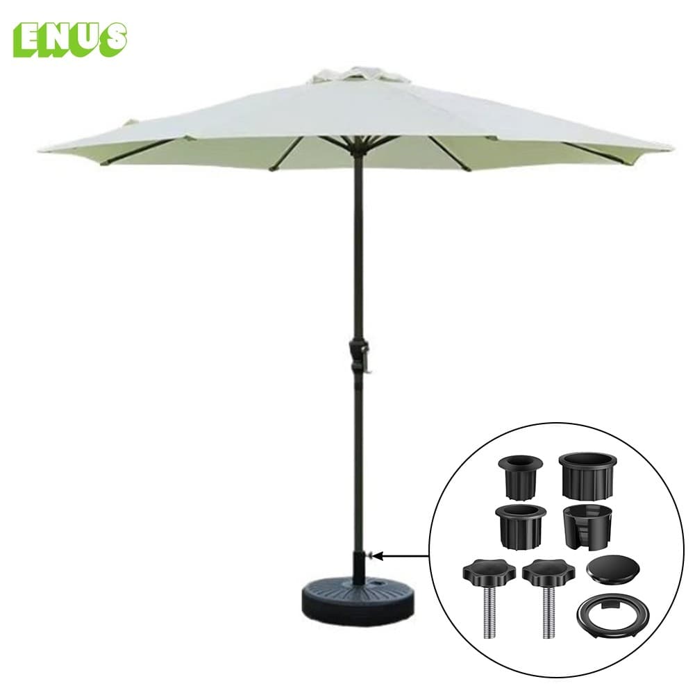Acessórios de suporte de base para guarda-chuva de sol com parafusos de fixação para tubo de plástico