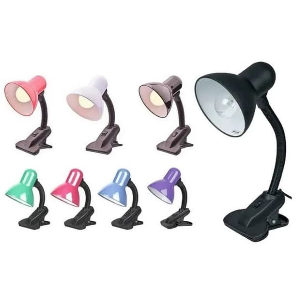 Luminária de Mesa Abajur C/garra Presilha Mesa Casa Oficina Escritorio Bocal E27