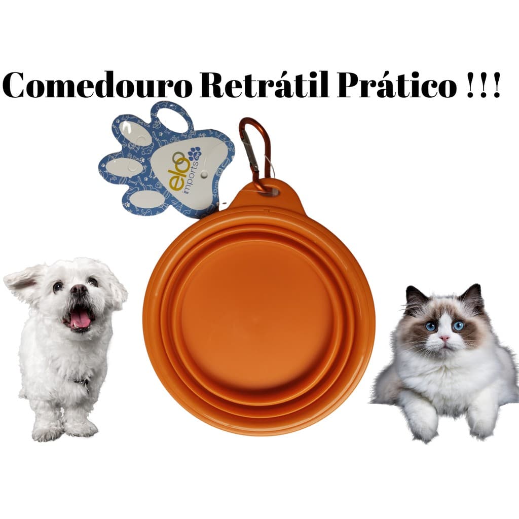 Comedouro Pote Tigela Retrátil Comida/água Pet Cães E Gatos - Bebedouro Comedouro Pote Retrátil Portátil Cão Gato -  Pote Tigela Retrátil Comida Pet Comedouro/ Água Cães E Gatos - Filhotes Pet Filhote Mini Laranja