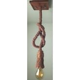Luminária pendente rústica com fio de sisal natural e lâmpada E27
