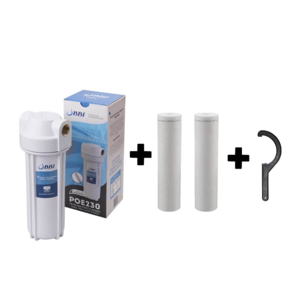 Kit filtro de água Poe BBI Cavalete com dois refis e chave