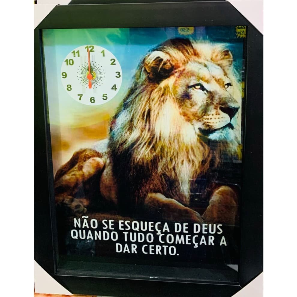 Quadro Relógio madeira com moldura e vidro individual (Não se esqueça de Deus)