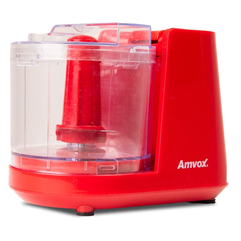 Mini Processador Elétrico e Triturador de Alimentos Amvox APR 1001 BLACK Vermelho