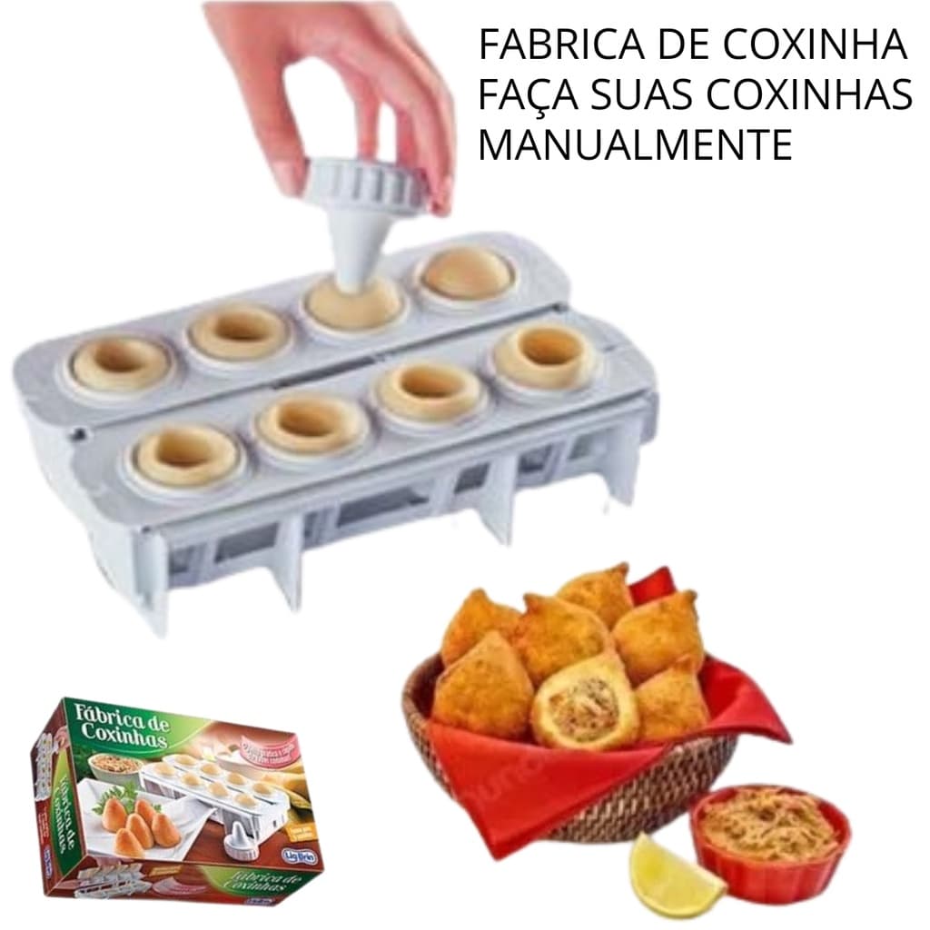 Formas Modeladora de fazer coxinhas Fábrica De Salgados Manual Capacidade Para 8 Salgados Facil e Pratico