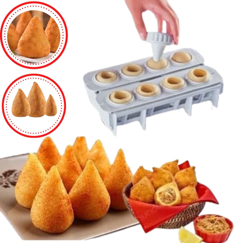 Formas Modeladora de fazer coxinhas Fábrica De Salgados Manual Capacidade Para 8 Salgados Facíl e Prático