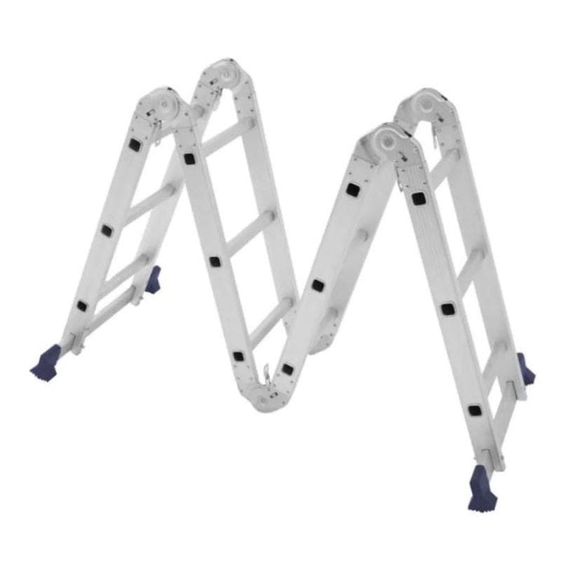 Escada Alumínio Articulada 4x3 12 Degraus 13 Posições Mor - Branco