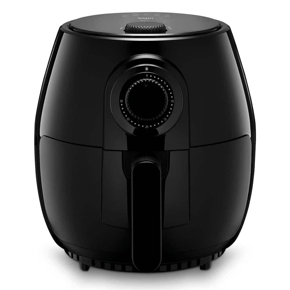 Fritadeira Quick Fryer Elgin 4L Preto 127V - Fritadeira elétrica preta em fundo branco