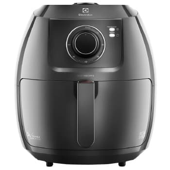Fritadeira Air Fryer Electrolux 5l 1700w preta com controles visíveis